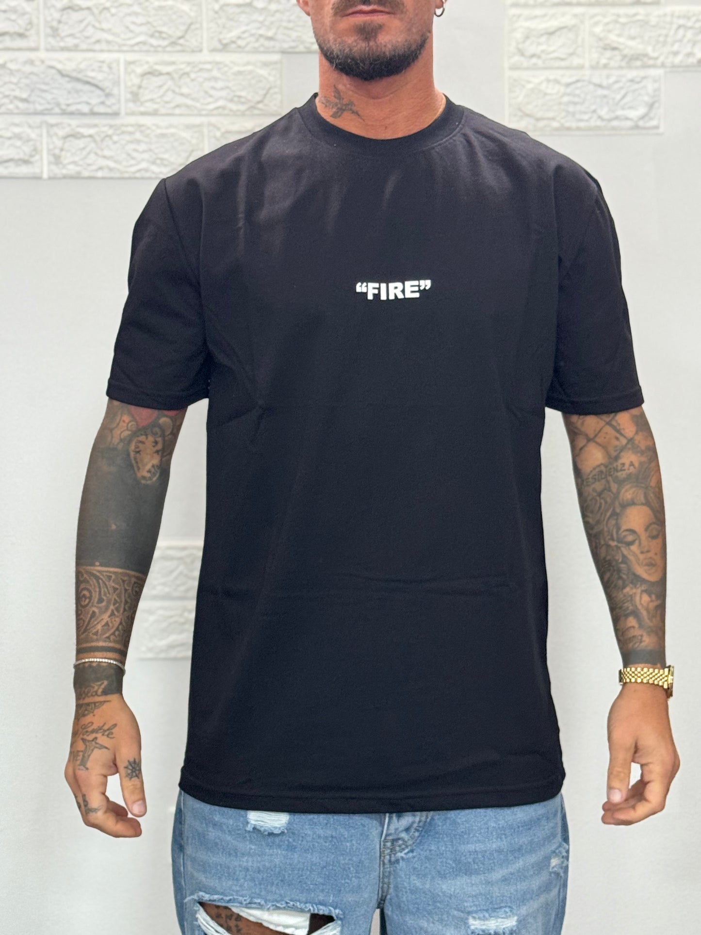 t-shirt over stampa OFF-WHITE nera