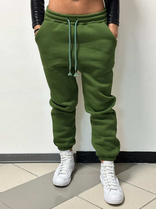 Pantalone di tuta felpato verde