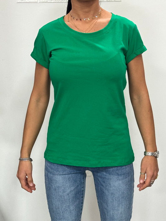 t-shirt mezza manica verde
